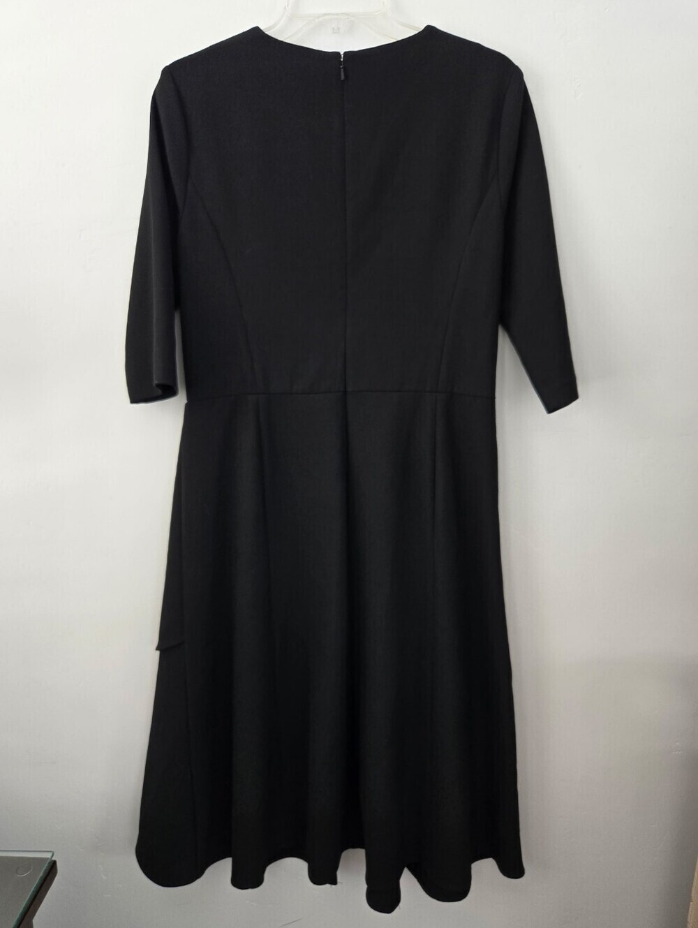 Worth New York Classic fit-and-flare midi dress in a solid black. Size 10.